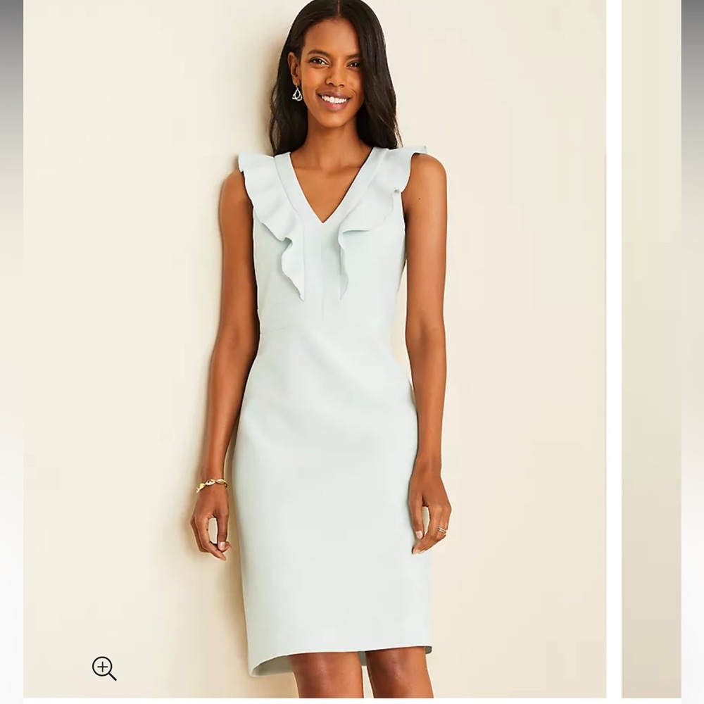 Ann Taylor light blue ruffle dress, 0P